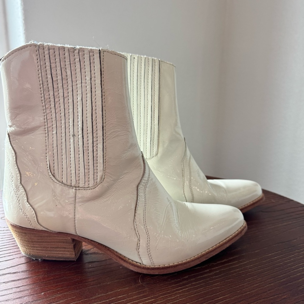 Free People New Frontier Chelsea Ankle Boot Ivory Cream Women’s 38 7 7.5 Boots - Picture 7 of 12